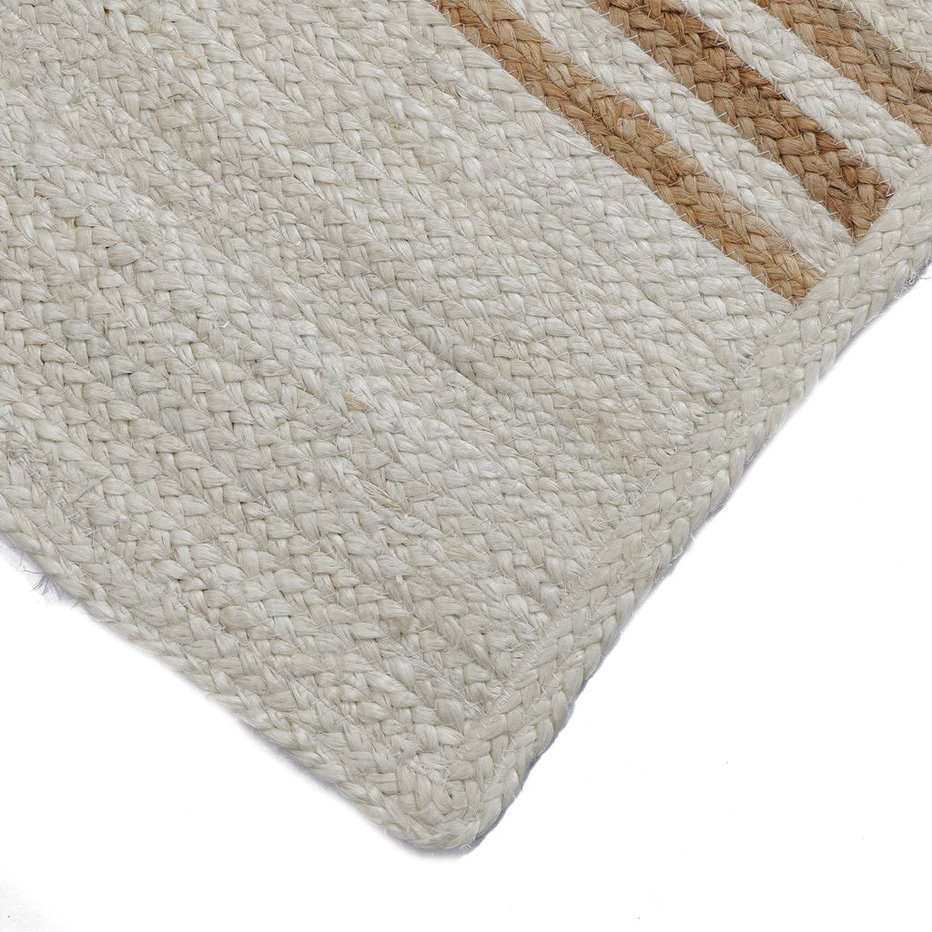 Tapis jute beige et blanc 120x170 cm