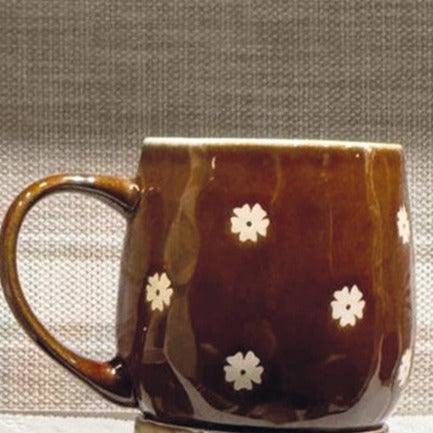 Tasse/Mug en grès à fleurs