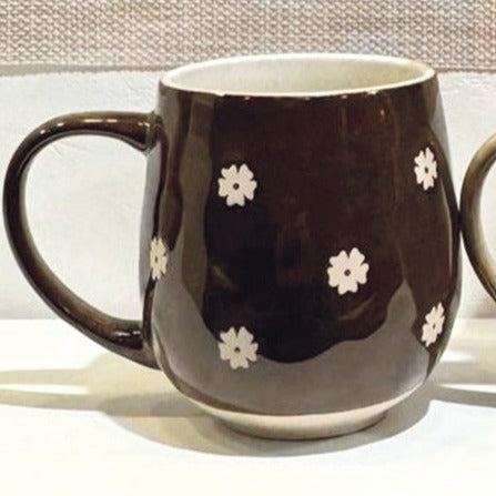 Tasse/Mug en grès à fleurs