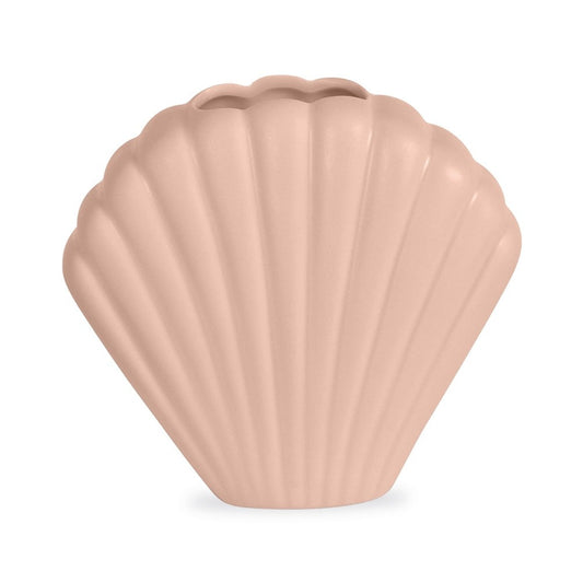 Coquillage vase céramique opaque nude L19 P7 H18 cm