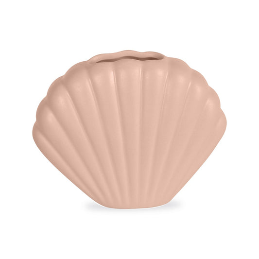 Coquillage vase céramique opaque nude L17 P6,5 H14,5