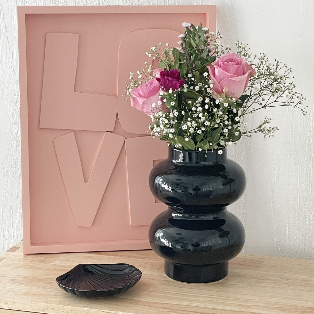 Vase double rond noir