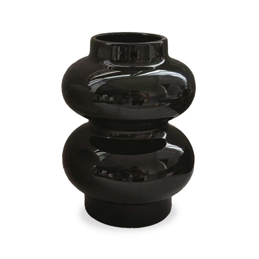 Vase double rond noir