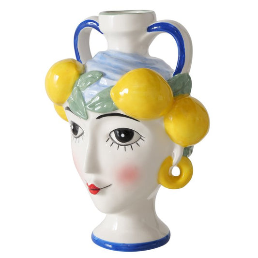 Vase femme citron bleu