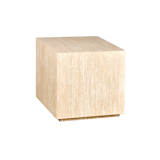 Bout de canapé effet travertin pm L45 P45 H45cm