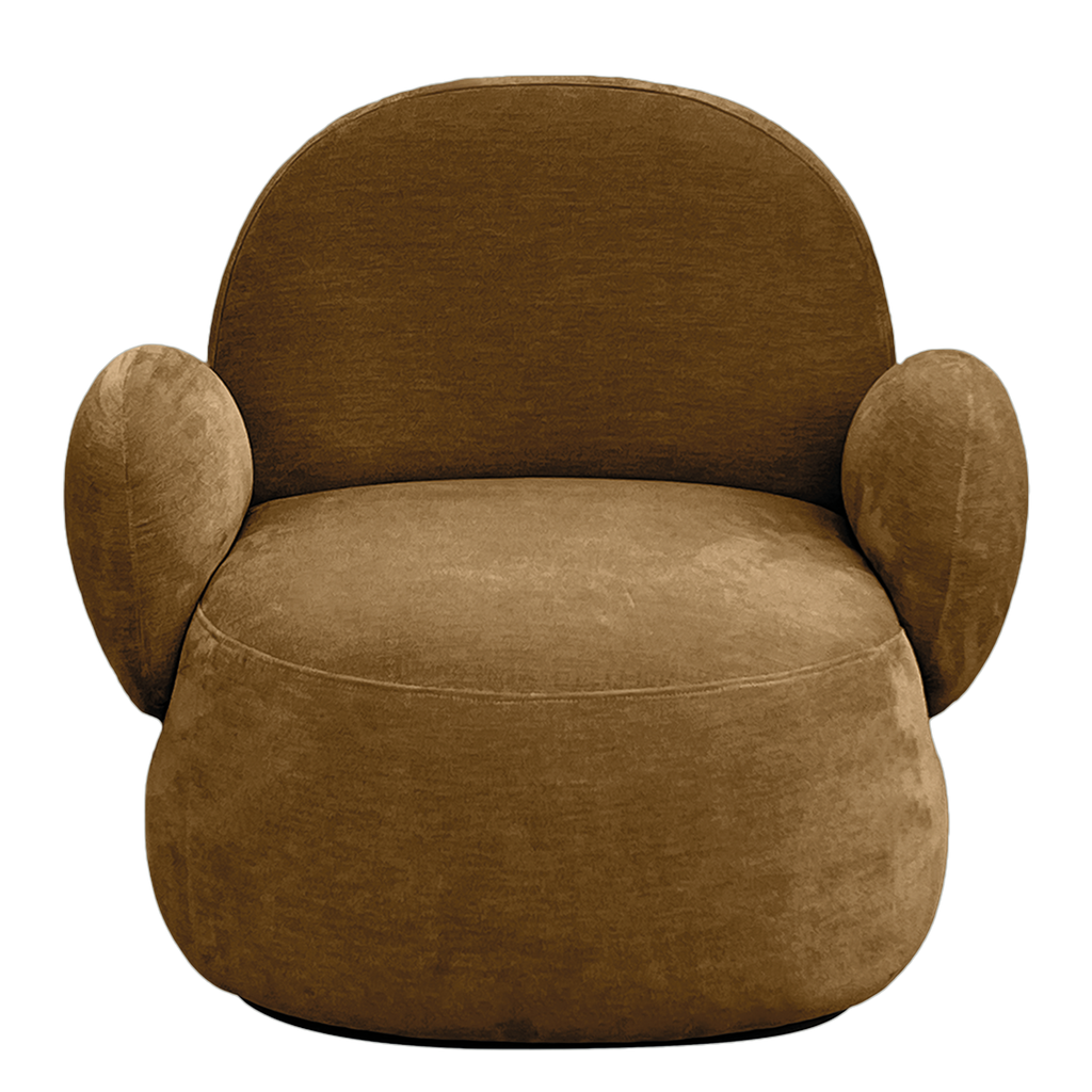 Fauteuil pivotant&nbsp; camel L78 P74 H70cm