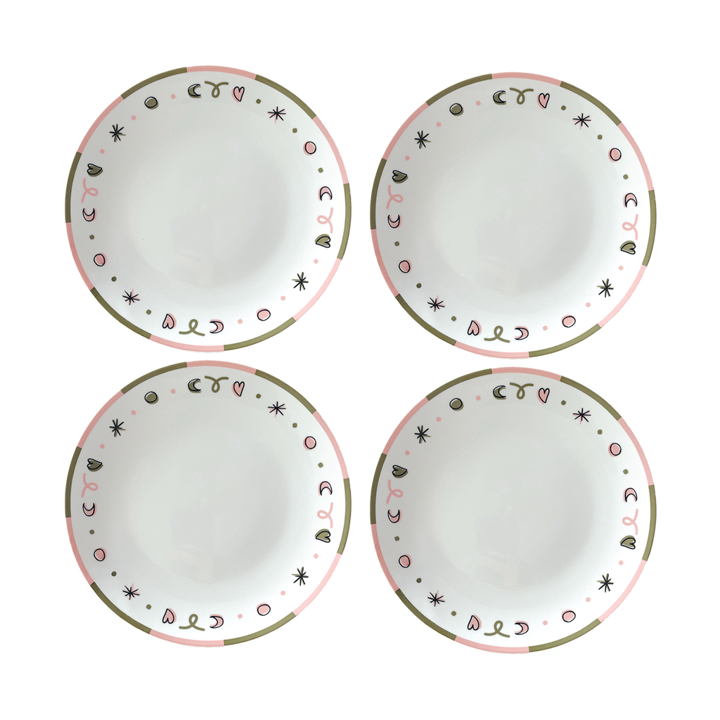 Set de 4 assiettes bisous D26.7cm