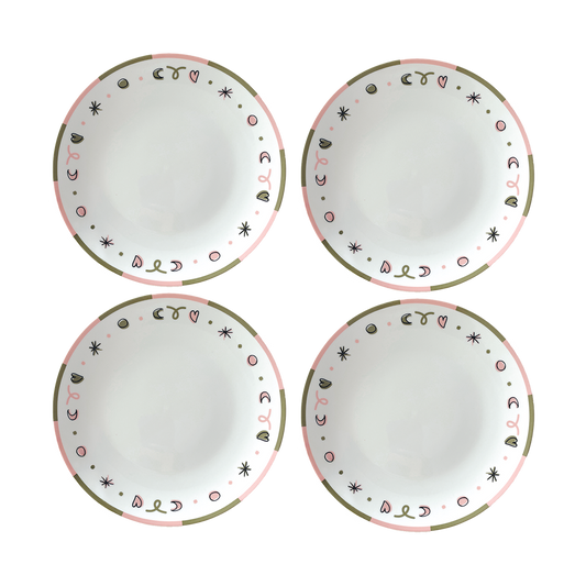 Set de 4 assiettes bisous D26.7cm