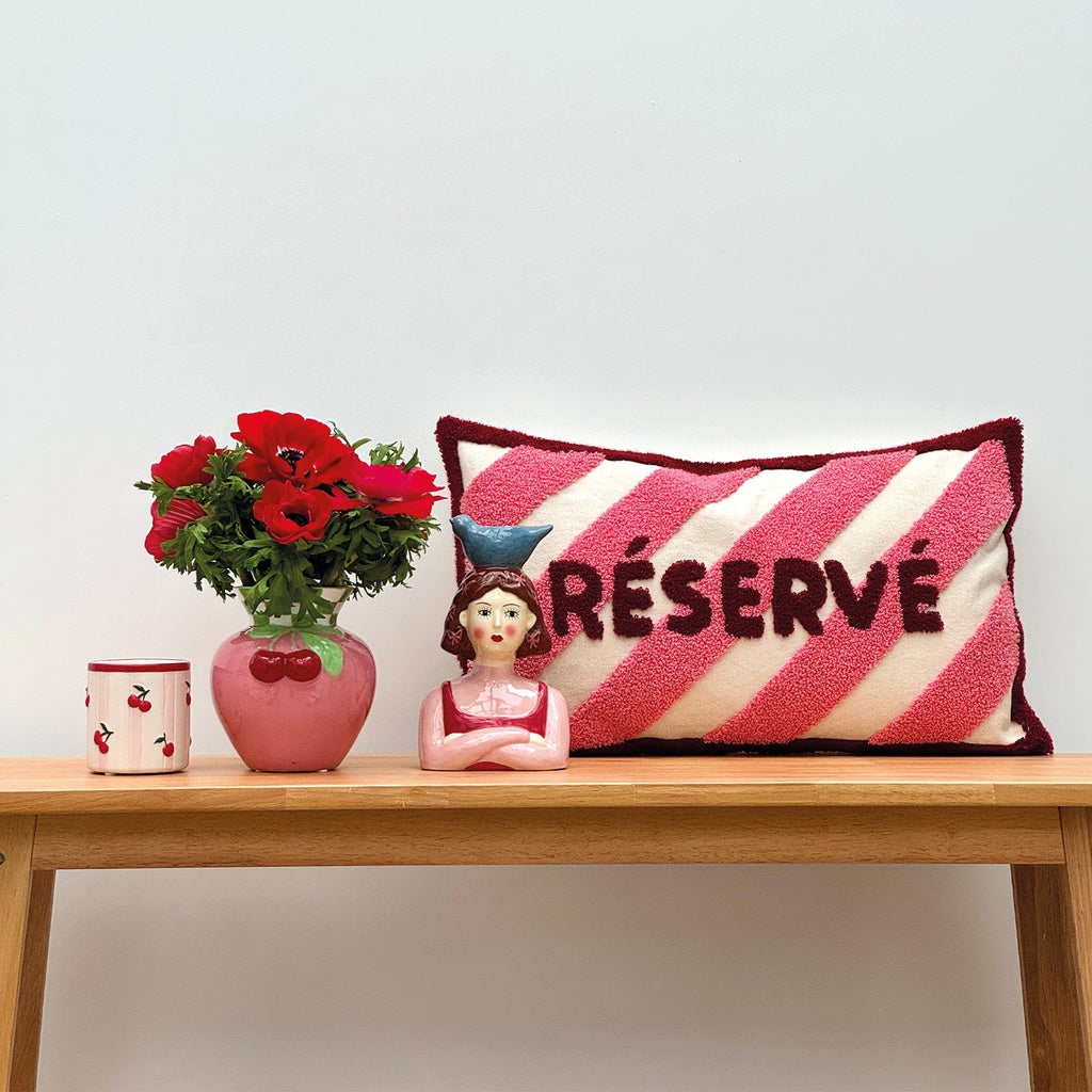 Vase Cerise Rose – Faïence Artisanale – H13,7 cm