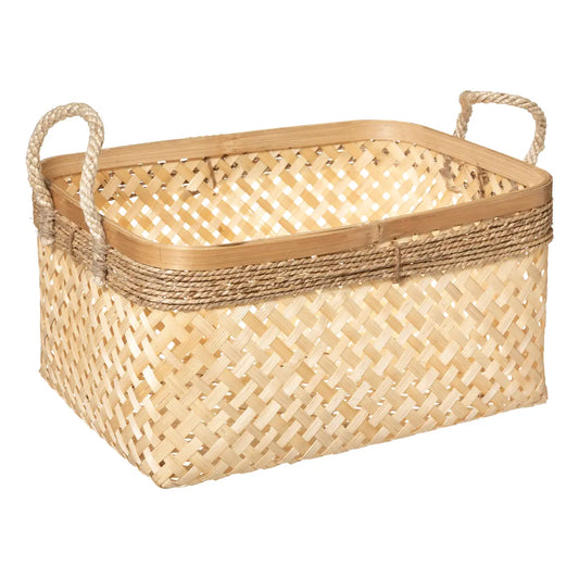 Panier rectangle en bambou L29/35/39cm