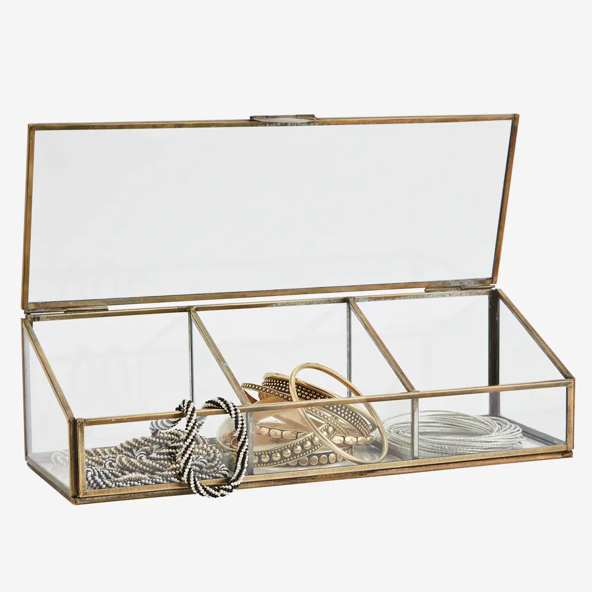 Boîte à bijoux  compartimentée – Finition laiton vieilli