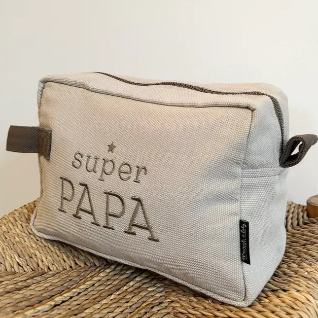 Trousse de toilette brodée papa