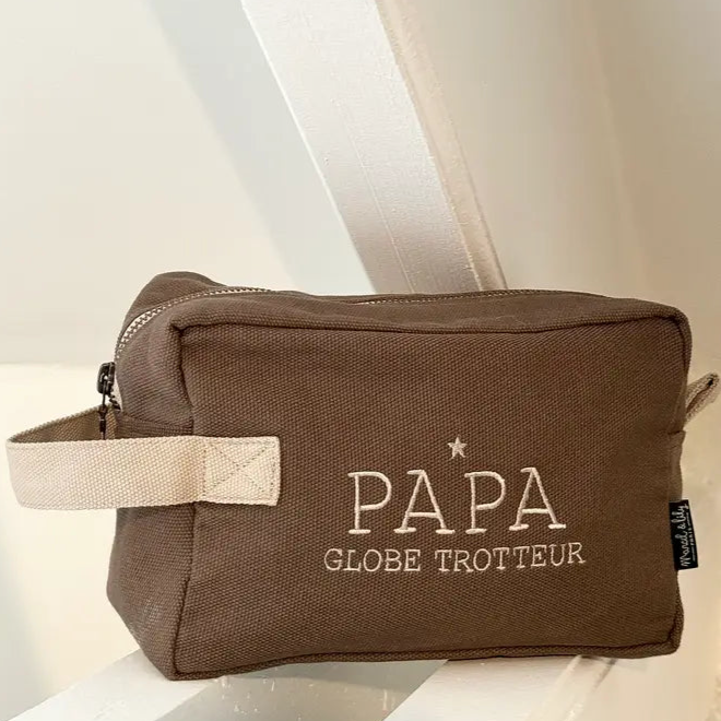 Trousse de toilette brodée papa