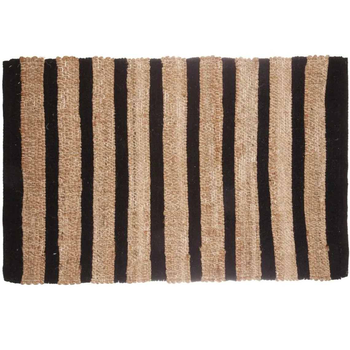 Tapis en jute et coton noir 60x90 cm