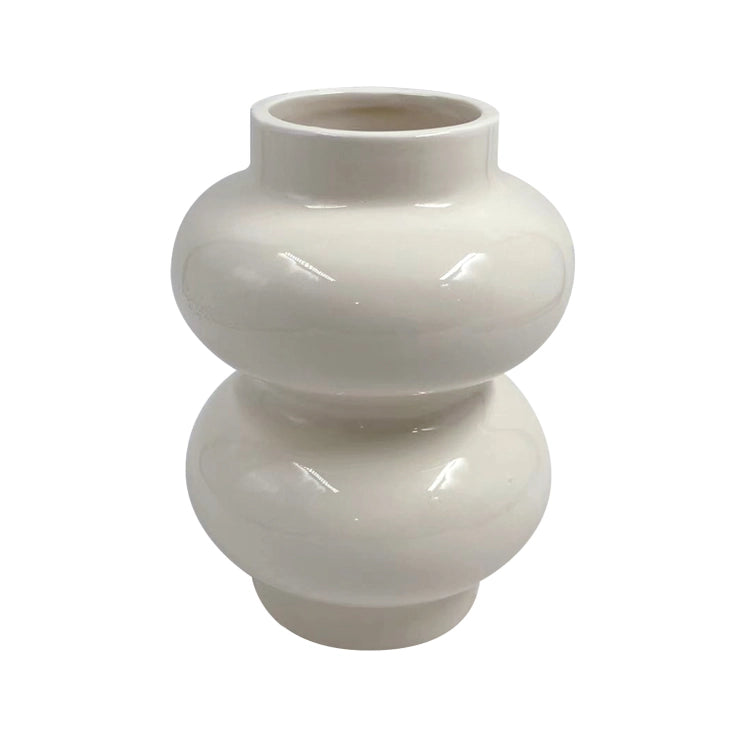 Vase céramique double blanc