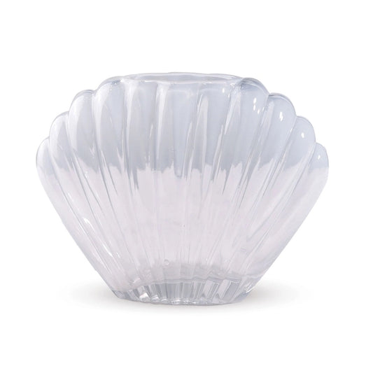 Coquillage vase transparent L18,5 P7,5 H14,5cm