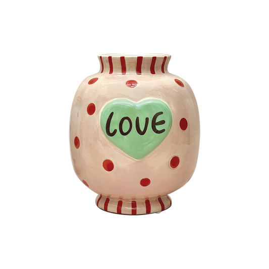 Vase Love Rose – Faïence Artisanale – H15,9 cm
