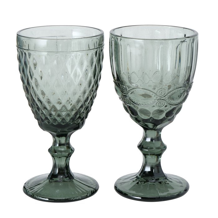 Verres à pied Aurora x6 noir transparent
