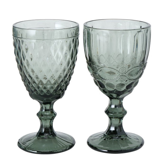 Verres à pied Aurora x6 noir transparent
